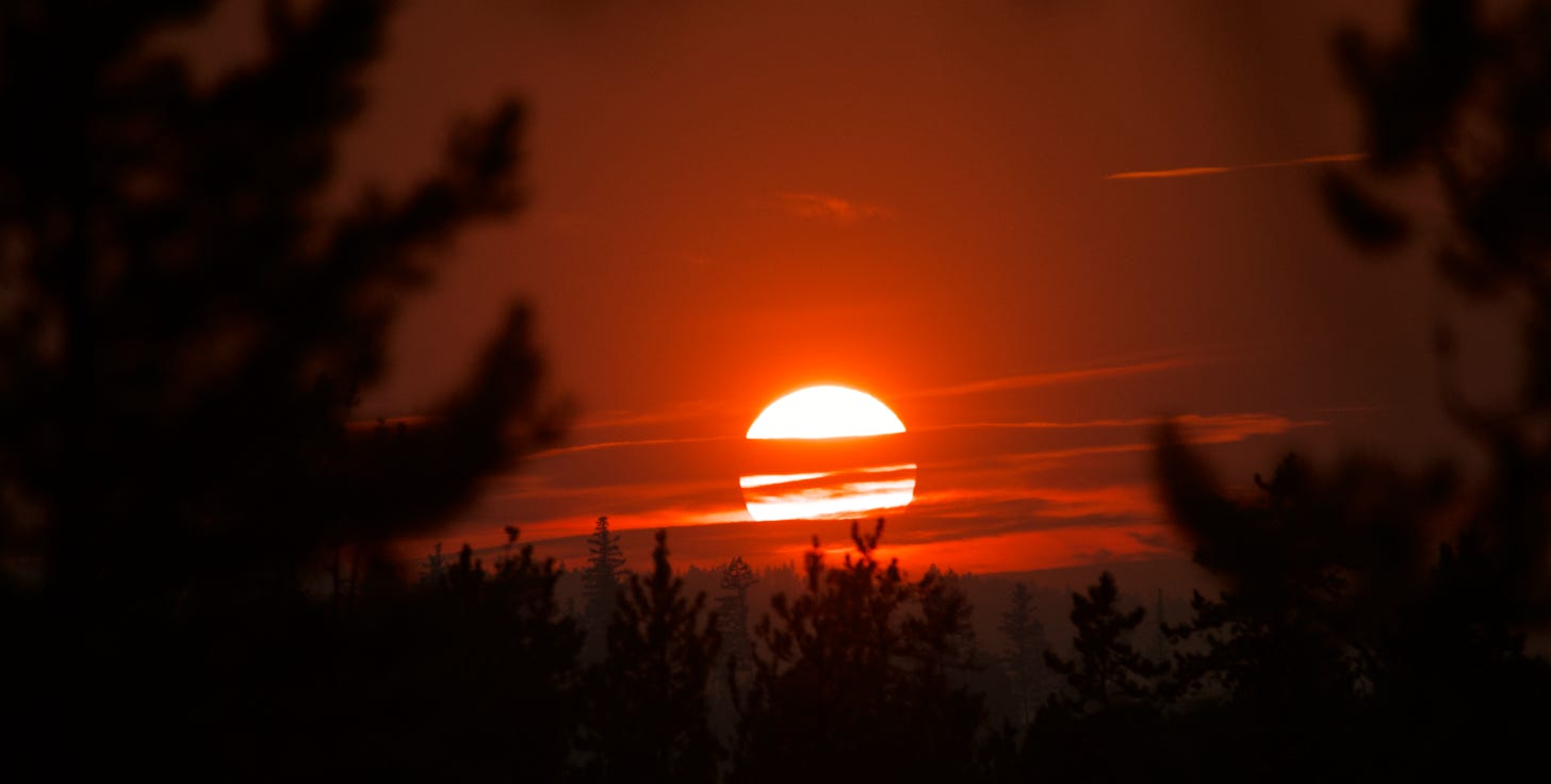 Sunset after a fire in Marion MT